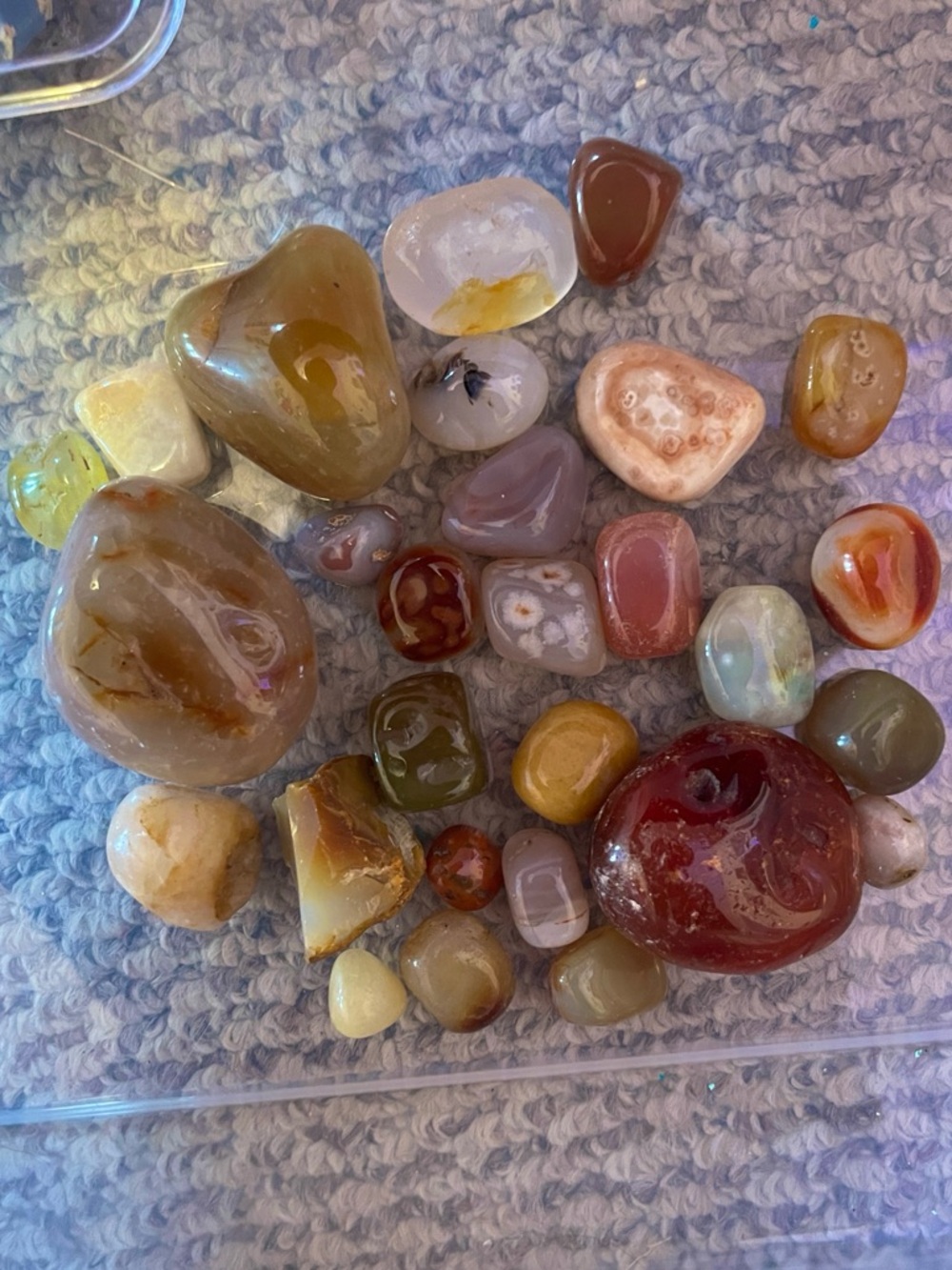 28 PIECE SET Carnelian, Citrine, Red Jasper, Flower Agate, Agate etc